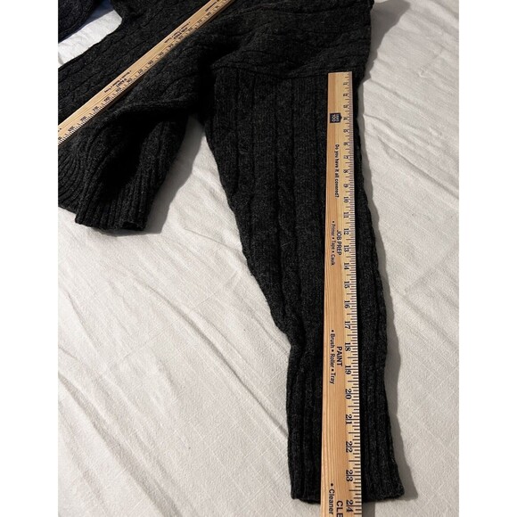 Vintage Christopher Hayes 90s Wool Charcoal Gray V Neck Sweater Preppy L - Picture 7 of 7